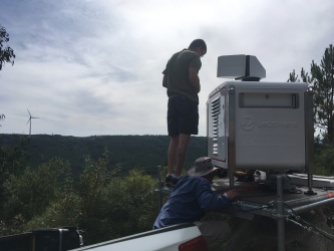 Robert and Ed detach the lidar from its post